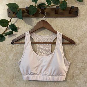 ZYIA Activewear Bomber Sports Bra • Lace Racerback